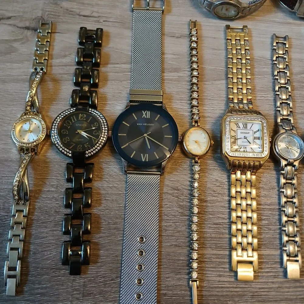 Lot 35+ Watches Parts/Repair ALL Metal Timex Fossil Chico's NY&C Rumours Lorus